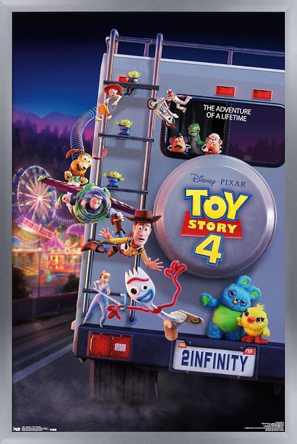 Trends International Disney Pixar Toy Story 4 - Final One Sheet Wall Poster, 14.725" x 22.375", Silver Framed Version