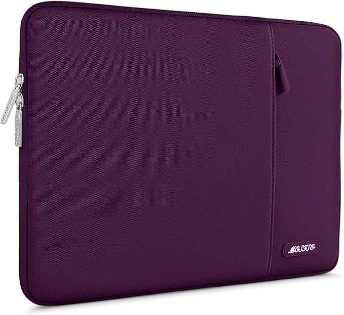 MOSISO Laptop Case 14 inch, 14 inch Laptop Sleeve Compatible with HP Lenovo Dell ASUS Acer, HP Stream, Dell Latitude, Lenovo IdeaPad, Polyester Vertical Computer Sleeve Bag with Pocket, Magenta Purple