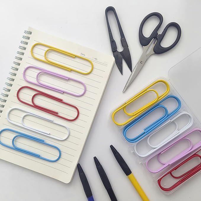 20 Pcs Jumbo Paper Clips 100mm/4 Inches Large Colored Big Papeclips for School, Office, and Daily Tasks