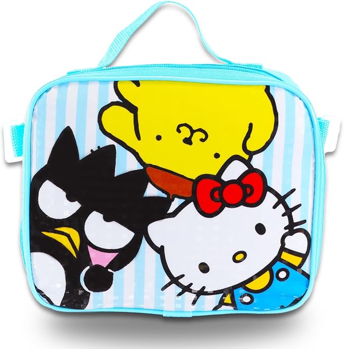 Clear Hello Kitty Clear Backpack with Lunch Box - Bundle with Sanrio School Bag, Lunch Bag, Water Bottle, Stickers, More | Transparent Hello Kitty and Friends Backpack for Girls
