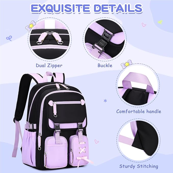 Kids Backpacks for Girls Teens Kawaii Bookbag for Elementary Primary Middle High School Daypack
