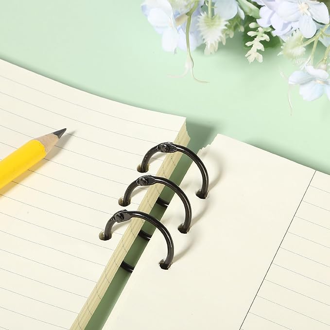 Mr. Pen- Loose Leaf Binder Rings, 40 Pack, Black, 1 Inch, Metal, Small