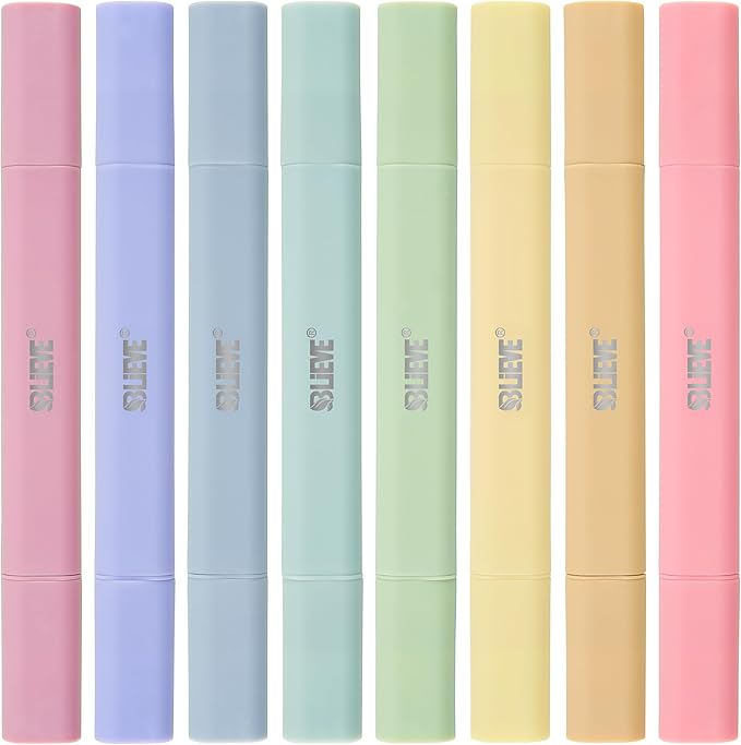 BLIEVE- Aesthetic Bible Highlighters No Bleed Through Assorted Colors, Cute Highlighter Dual Tip For Journaling Supplies And Accessories, Bible Highlighters And Pens No Bleed (CANDY)