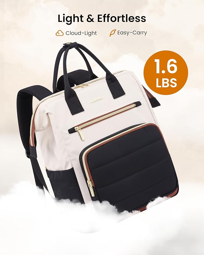LOVEVOOK Puffer Laptop Backpack for Women, 17 Inch Work Backpack purse for Nurse Teacher, College Back to School Bookbag for Teen Girls, Personal Item Travel Bag Computer Daypack for Daily Commute