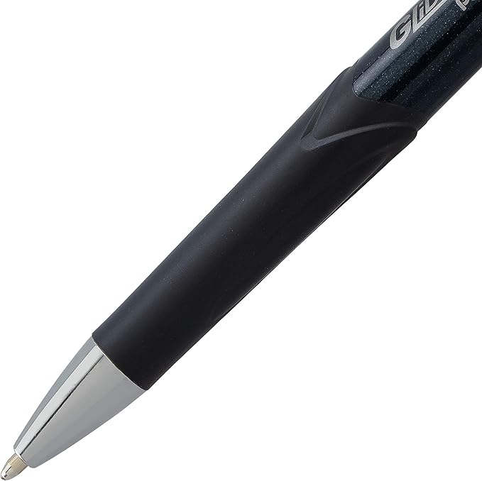 Pentel Glidewrite Signature Ballpoint Pen, (1.0mm) Medium, Black Barrel, Black Ink, Pack of 3 (BX930ABP3A)