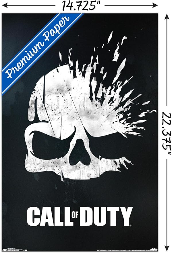 Trends International Call of Duty - Skull Wall Poster, 14.725" x 22.375", Premium Poster & Mount Bundle