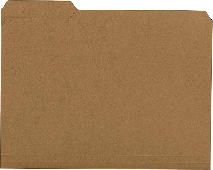 The File King 1/3-Cut Top Tab Kraft File Folders - Letter Size | Box of 100 | USA Made | Assorted Positions | 11-Point Fiber | Organize Home & Office Papers