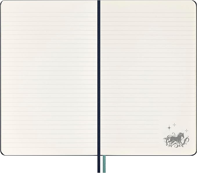 Moleskine Limited Edition Harry Potter Expecto Patronum spell Notebook with glow in the dark special-effect, Hard Cover, Ruled, Large (5" x 8.25"), Petrolum Blue, 176 pages