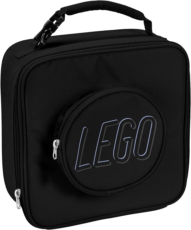 LEGO Lunch Bag, Durable and Insulated, with Mesh Pouch and Zip Compartment, Perfect for On-the-Go Meals, Black