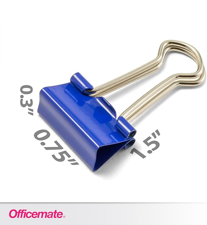 Officemate Small Binder Clips, Assorted Colors, 36 Clips per Tub (31028)