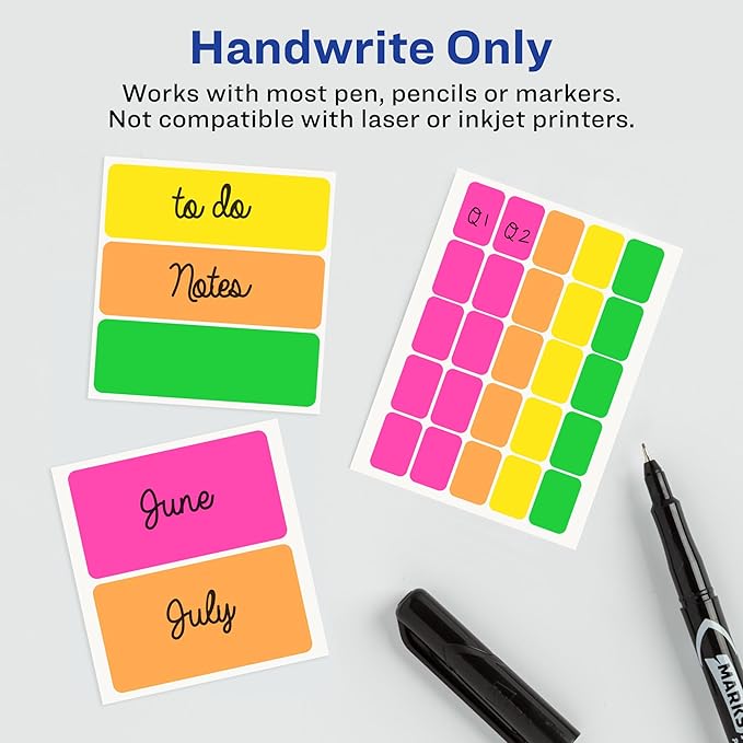 Avery Rectangular Color Coding Labels, Assorted, Removable, Pack of 525 (06721)