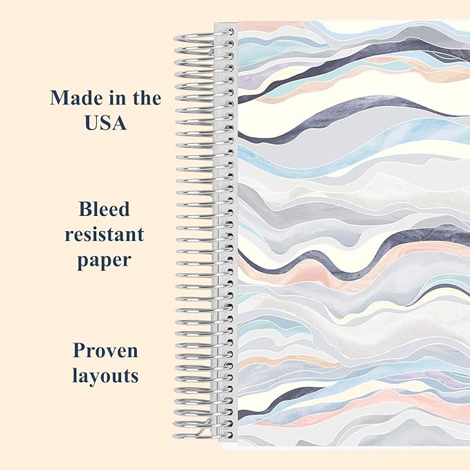 Erin Condren 8.5" X 11" Spiral Bound Productivity Notebook, Layers Neutral, Functional 160 Lined Page and 80Lb Thick Paper Spiral Notebook, Stickers Included