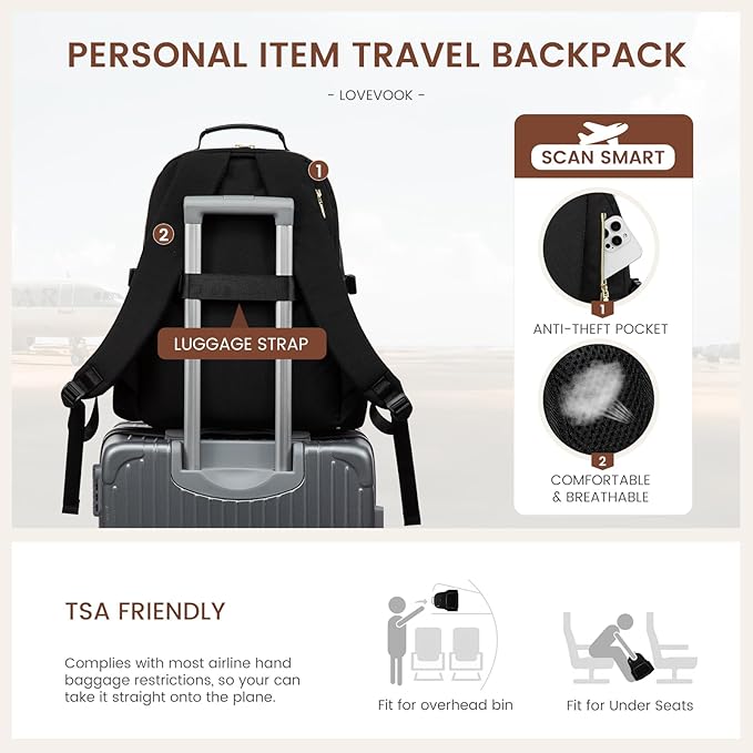 LOVEVOOK Laptop Backpack for Women with Pouch Pocket for Large Capacity Cup,15.6 Inch Laptop Computer Bag Travel Backpack Purse,Waterproof Work Business Backpack College Teacher Bags,Grayish Purple