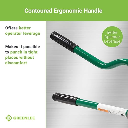 Greenlee 710 1-11/32" Manual Metal Stud Punch Tool with Aluminum Head and Contoured Handle, 1-11/32" Diameter Self-Stripping Stud Puncher