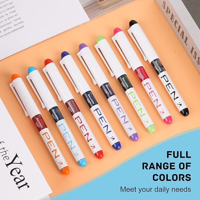 EEOYU 12 Pieces Disposable Fountain Pens, Smooth-Writing Office Supplies for Sketching, Journaling, Calligraphy, Doodling and Gifts (Assorted Colors)