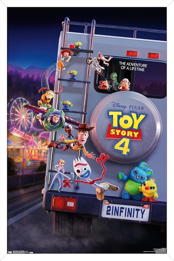 Trends International Disney Pixar Toy Story 4 - Final One Sheet Wall Poster, 22.375" x 34", White Framed Version