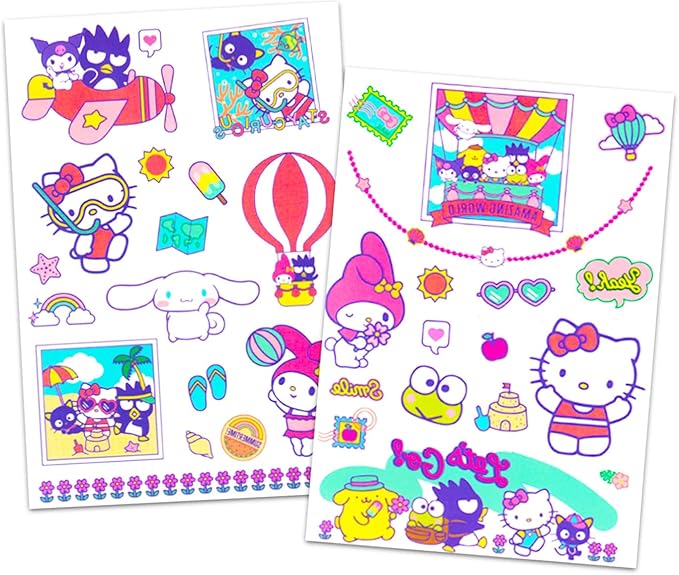 Kuromi Backpack and Lunch Bag Set - Bundle with 16” Sanrio School Backpack, Lunch Box, Water Bottle, Tattoos, More | Kuromi School Bag for Girls, Kids