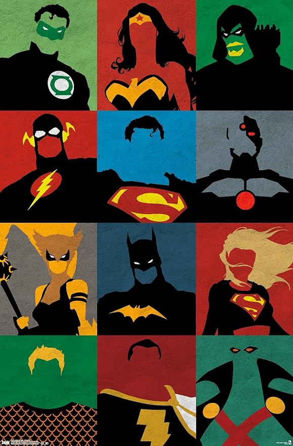 Trends International DC Comics - Justice League - Minimalist Wall Poster, 14.725" x 22.375", Premium Unframed Version