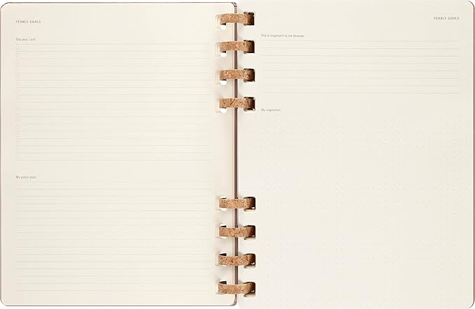 Moleskine 2024 Spiral Academic Planner, 12M, Extra Large, Crush Almond, Hard Cover (7.5 x 10)