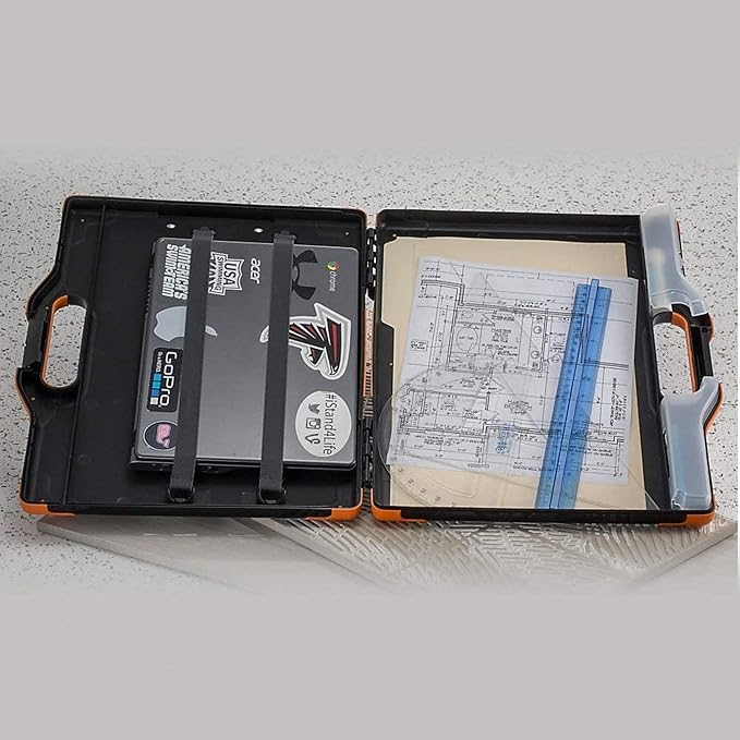 Officemate Carryall Clipboard Storage Box, Letter/Legal Size, Black and Orange (83326) (Pack of 6)