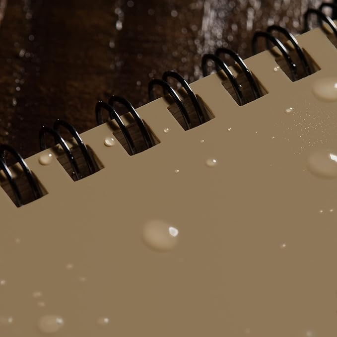 Rite in the Rain Weatherproof Side Spiral Notebook, 4.625" x 7", Tan Cover, Universal Pattern (No. 973T)