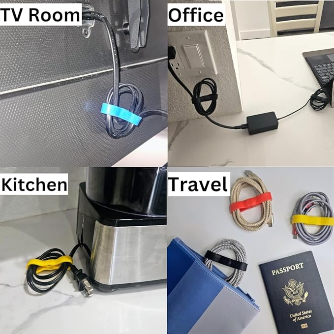 Snap Wrap | Pro Silicone Magnetic Cable Organizer | 6-Pack | Easy One-Hand Operation | Tidy Cable & Wire Storage
