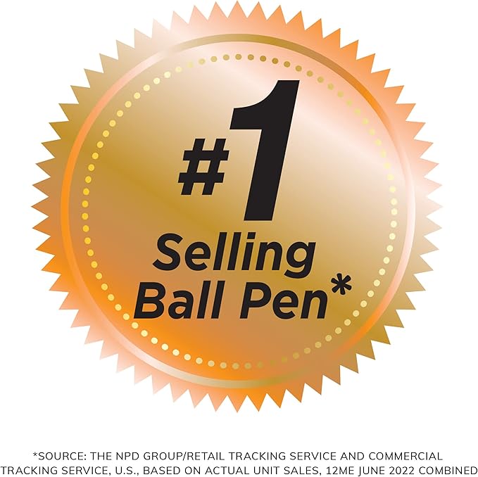 BIC Round Stic Xtra Life Ballpoint Pens, Medium Point (1.0mm), Black, 60-Count Pack, Flexible Round Barrel For Writing Comfort (GSM609-BLK) (Pack of 2)