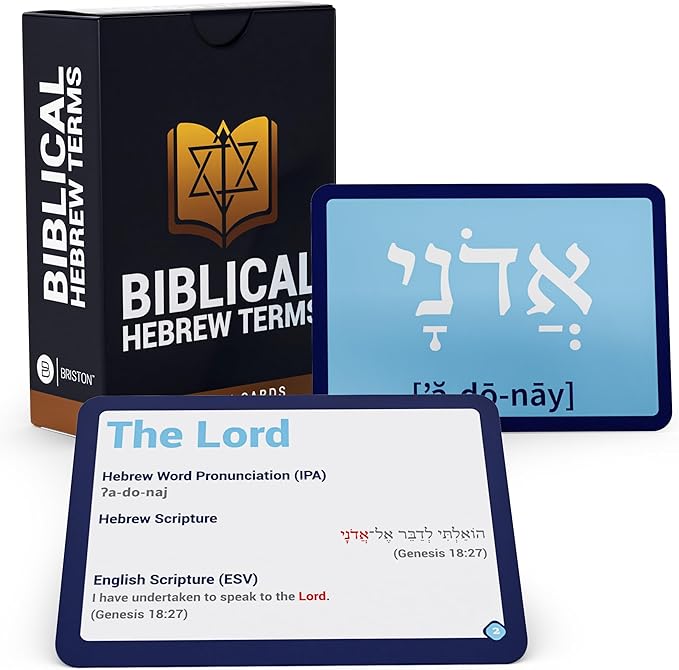 Briston Biblical Hebrew Terms Flashcards – 75 Hebrew Words with English & Scripture Verses – Audio Pronunciations Included – Learn Biblical Hebrew Language & Study Old Testament Vocabulary
