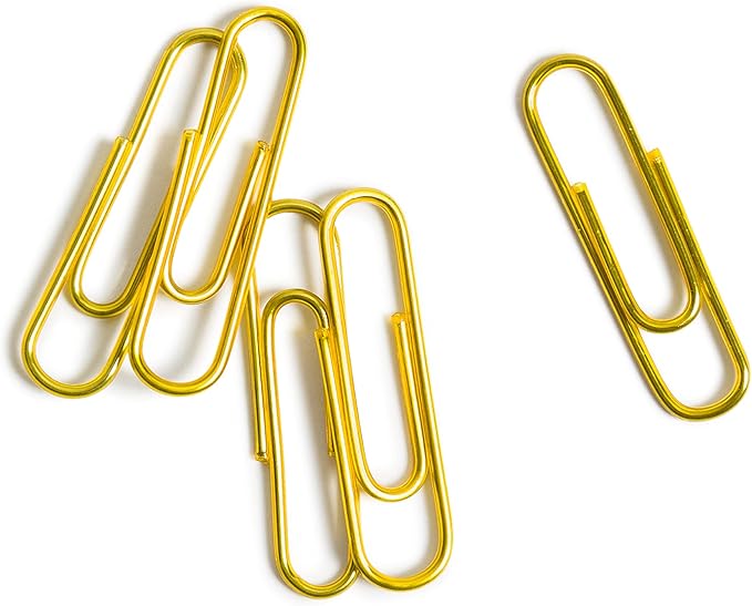 U Brands Paper Clips, Medium, Gold, 1000 Count