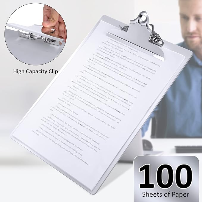 Mimorou 8 Pcs Metal Clipboard Heavy Duty Aluminum Clipboards 12 x 9 Inch Metal Clip Board with Low Profile Clip A4 Letter Size Document Holder for Office School Medical Jobsite Laboratory