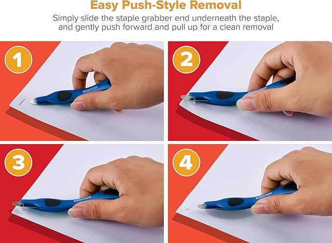 Bostitch Office Professional Push Style Easy Staple Remover, Blue (30000-BLUE)