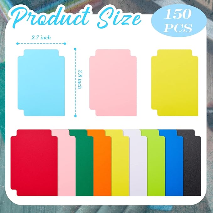 150 Pcs Trading Card Dividers Plastic Card Dividers, Multicolor Frosted Separator with Tabs Standard Vertical Compatible with MTG Games Sports TCG, 2.7 x 3.8 Inches