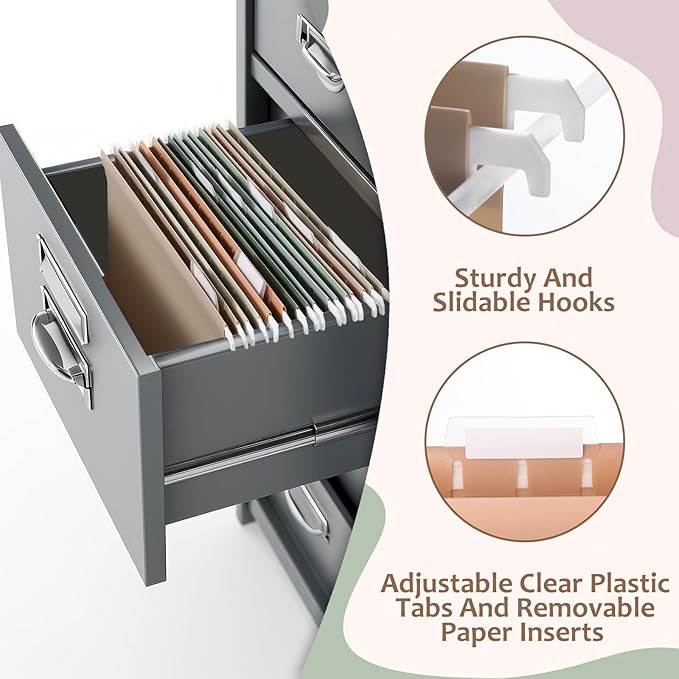 gisgfim 8pack Poly Plastic Hanging File Folders Letter Size 11.8 x 8.85 Inches File Folders Filing Cabinet Organizer Ideal for Home and Office Organization and Papers Classification Morandi Colors