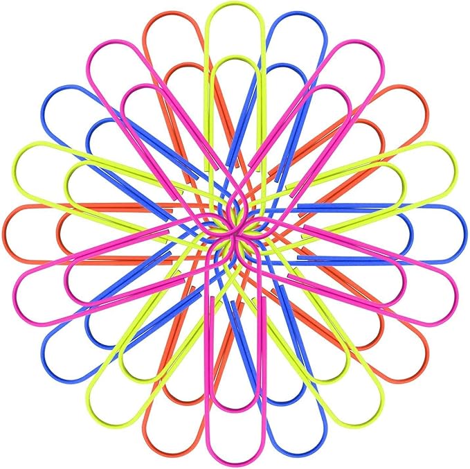 40-Pack 4 Inches Mega Large Paper Clips - 8 Colors Per Color 5pcs 100mm Cute Paper Needle Multicolor Bookmark,Office Supply Accessories (8 Colors/40pcs)