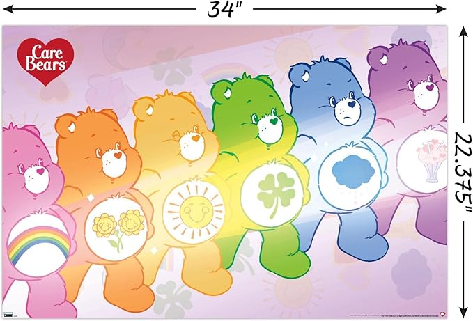 Care Bears - Care Bear Stare Wall Poster, 22.37" x 34.00", Poster & Mount Bundle