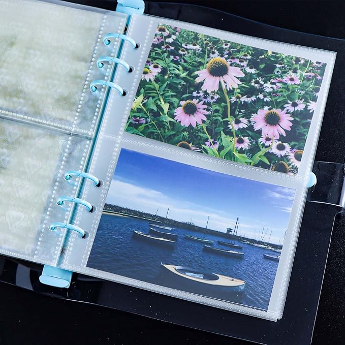 20 A5 Binder 2 Pocket Sheet Protectors Clear Binder Sleeves 4" X 5" Paper Protectors for 6 Ring Binder Notebook Organizer (A5 2 Pockets)