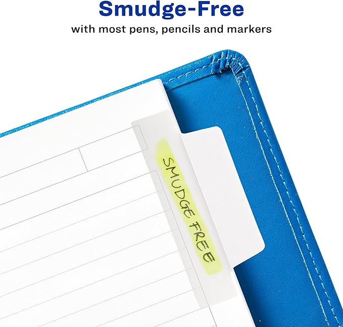 Avery Tabs, 2.5" x 1", 24 Count | Repositionable | 2-Side Writable | White | Pack of 2
