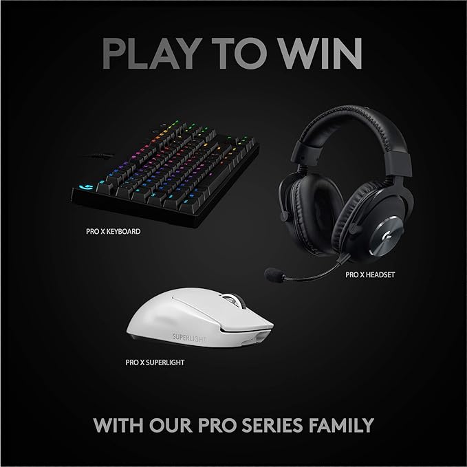Logitech G PRO X Superlight Wireless Gaming Mouse, Ultra-Lightweight, Hero 25K Sensor, 25,600 DPI, 5 Programmable Buttons, Long Battery Life, Compatible with PC/Mac - White