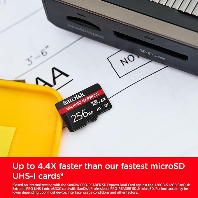 SanDisk 256GB microSD Express Card - Works with Nintendo-Switch 2, Up to 880MB/s Read, Up to 650MB/s Write, 210MB/s Sustained Write, U3, C10 - SDSQXFN-256G-GN4NN