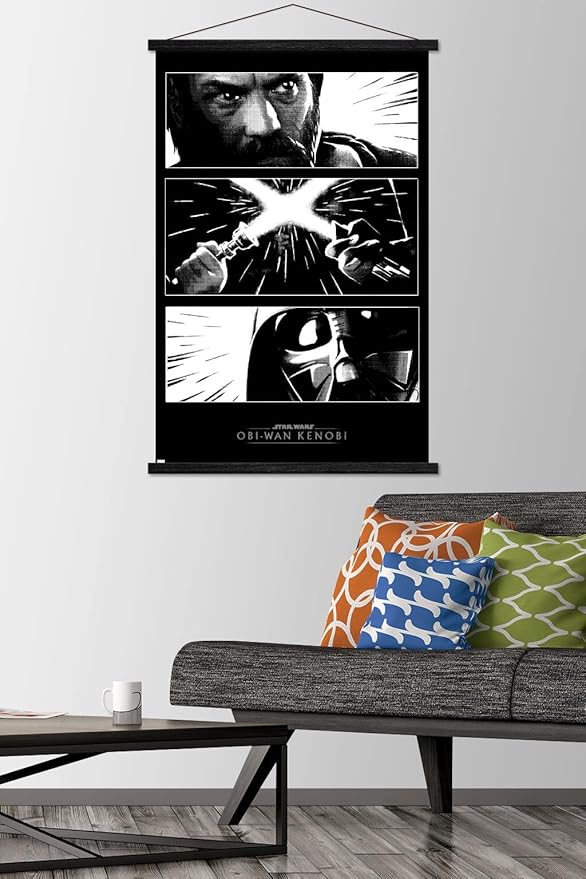 Trends International Star Wars: Obi-Wan Kenobi - Panels Wall Poster, 22.375" x 34", Premium Print and Black Hanger Bundle