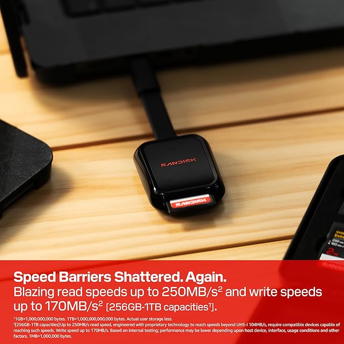 SANDISK 1TB Extreme PRO SD UHS-I Card - Up to 250MB/s Read Speed and 170MB/s Write Speed, 4K UHD, Full HD, U3, and V30 - SDSDXXJ-1T00-GSCIN