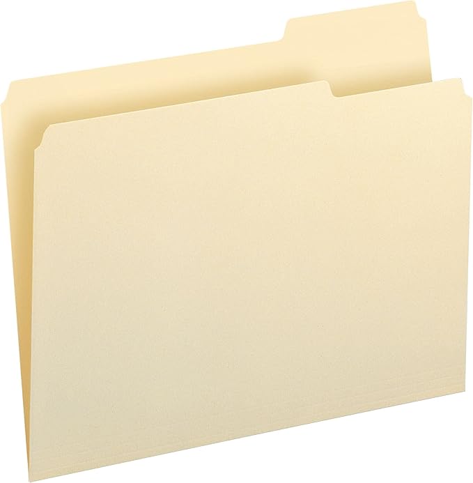 Smead File Folder, 1/3-Cut Tab Right Position, Letter Size, Manila, 100 Per Box (10333)