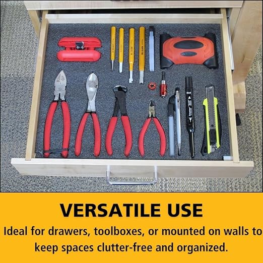 FastCap Kaizen Foam Sheet for Tool Organizers and Storage - Perfect for Professional Contractors and Technicians - 30mm Thickness, 2' x 4' Sheet Size, Black & Red