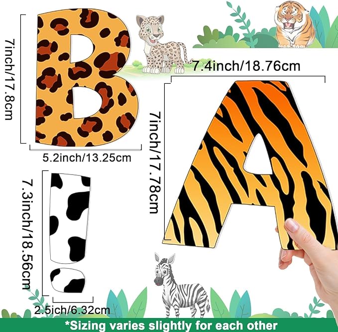 150 PCS Large 6" Bulletin Board Letters Set, Safari Jungle Classroom Alphabet Cutout Letter for Bulletin Board Display Home School, A Great Helper to Inspire Students' Learning Interest