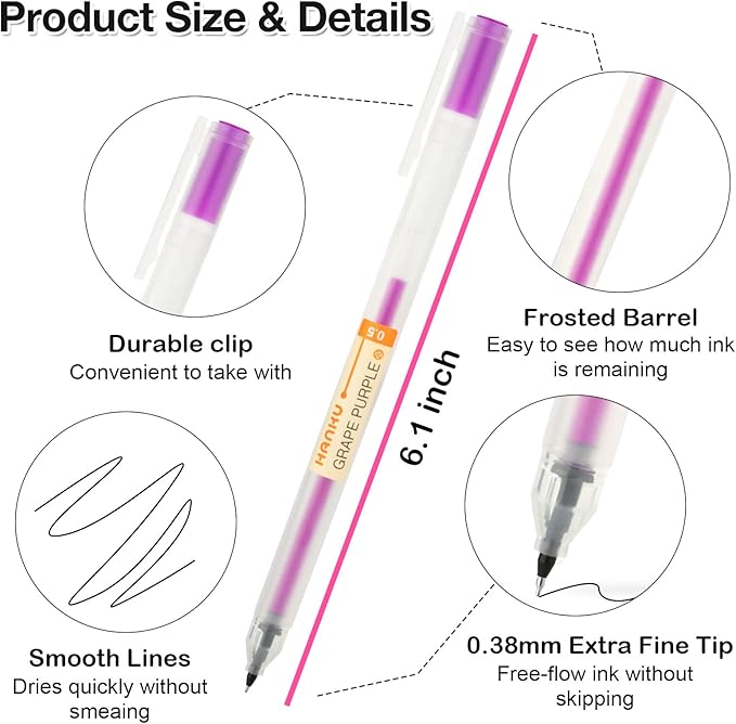 XSG Premium Gel Ink Pen Fine Point Pens Ballpoint Pen 0.5mm for Japanese Office School Stationery Supply24 Packs