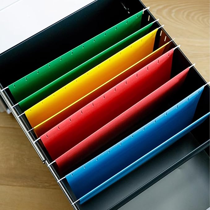 Green Hanging File Folders 6 Pack Letter Size Colored File Folders with 1/5-cut Tabs,Stay Organized for Your Home and Office Bulk File and Documents
