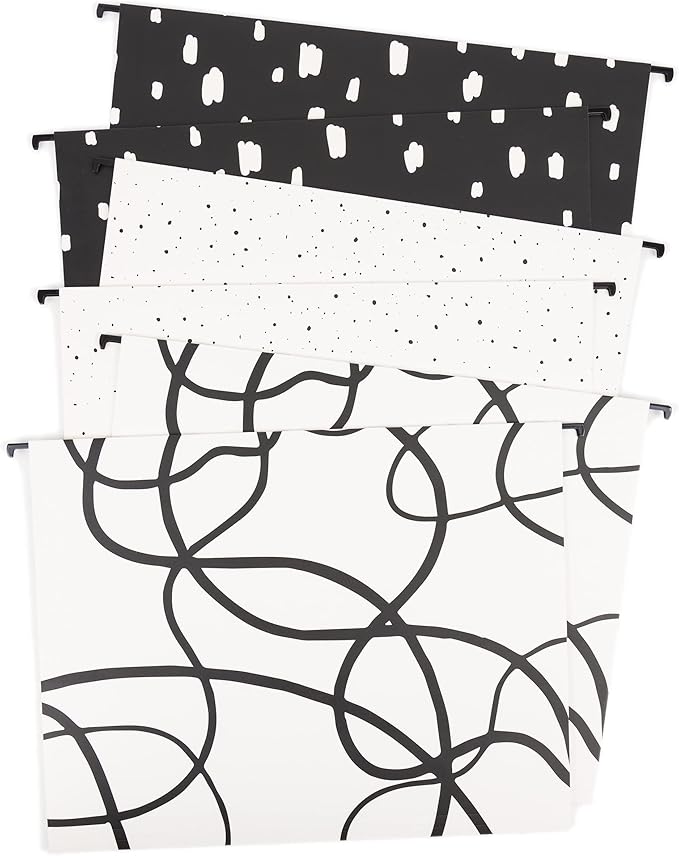 U Brands Fashion Hanging File Folders, Office Supplies, 6 Count (Artistic Elements)