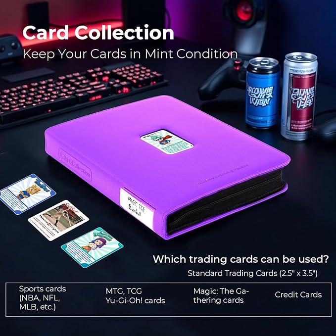 Premium 936 Pockets Leather Baseball Trading Cards Binder w/Zipper Large Capacity Collector Cards Book Album with Display Window, Compatible with TCG MTG Sport Football Soccer Cards