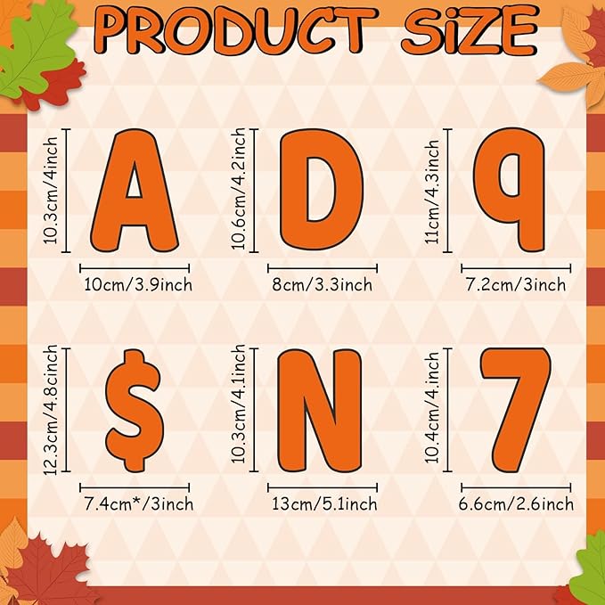 266 Pcs Letters Combo Pack Set Bulletin Board Letters Fall Thanksgiving Orange Letters and Number Accents for Bulletin Board Display Home School Classroom Decor