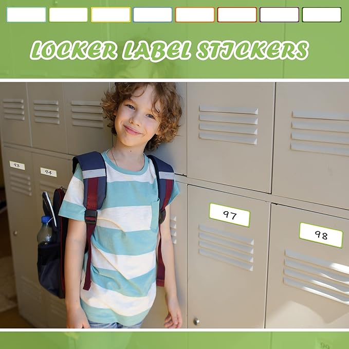 480 Pcs Magnetic Dry Erase Labels Reusable Name Tag Writable Stickers Colored Magnets Magnetic Strips for Whiteboard Rectangle Blank Name Plates for Lockers(Simple Style,3.2 x 1.2 in)